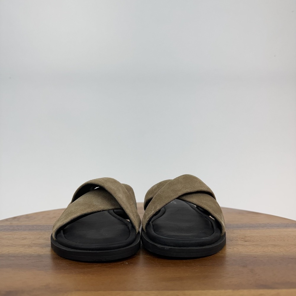 Womens Rag & Bone Geo Brown Suede Crisscross Casual Slide Sandals Size 37 GUC - Picture 3 of 9